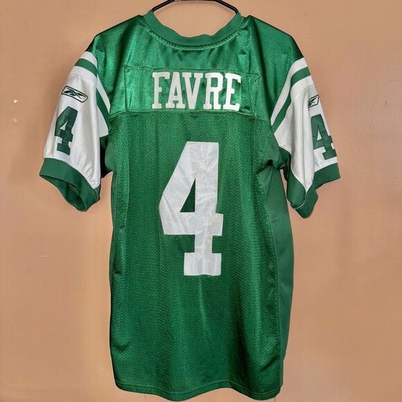 New York Jets Men's Reebok #4 Favre Sttiched Vintage NFL Jersey Size 48 - Picture 1 of 10